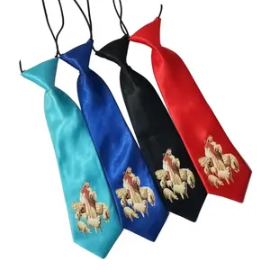 Dasi Rohani Anak Motif Gembala Warna Hitam Merah Putih