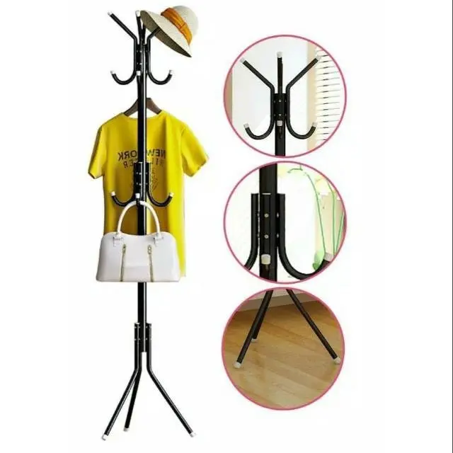 Tiang Stand hanger Gantungan Holder Coat Rak Baju Topi Tas 9 Kait Hook 1