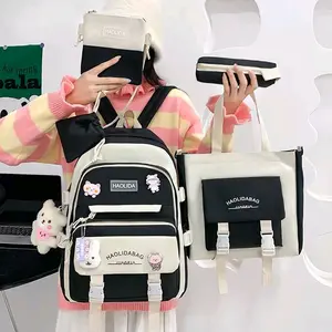 Tas Sekolah Anak Perempuan 5in 1 Tas Ransel Full Set 5pcs Tas Anak Tas Selempang Tas Bahu Anak Fashion Tas Full Set