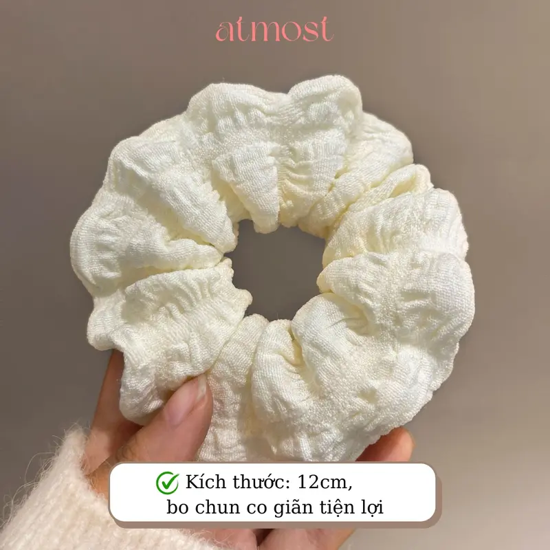 Dây Buộc Tóc Scrunchies Atmost Họa Tiết Caro Cao Cấp Phong Cách Hàn Quốc Phụ Kiện Tóc Nữ - Women, Hoa Chun 1