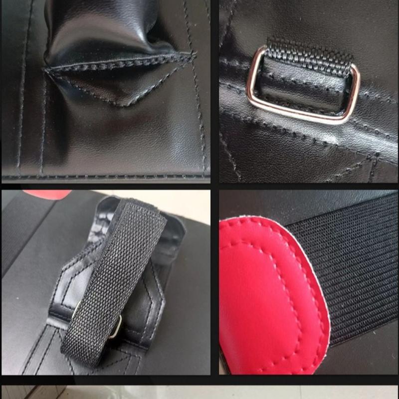 Product Introduction of New PU Leather Taekwondo Kick Pad Adjustable Strap Ergonomic Grip Curved Kick Shield Boxing Punching Bag for Fitness Training 16