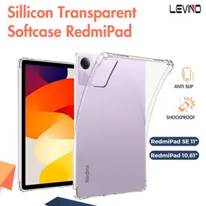 LEVINO Casing Compatible for Redmi Pad SE 11" 2023 / Redmi Pad 10.61" Transparent Air-bags Soft Silicone TPU Protection Shockproof