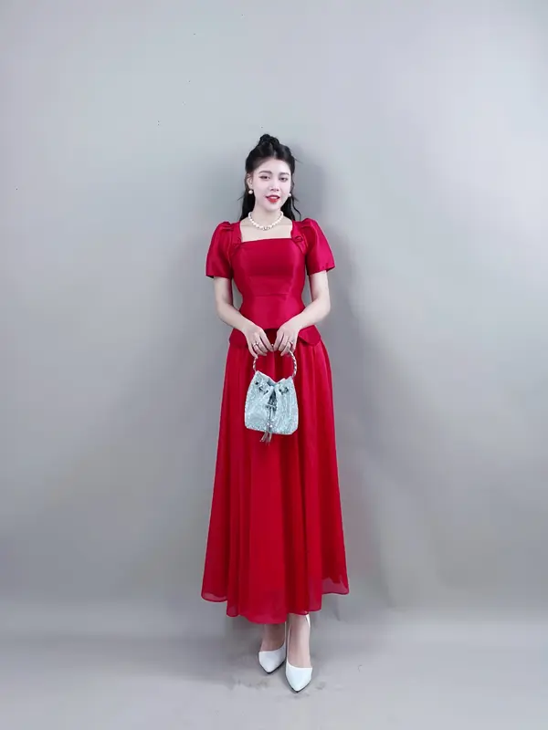 Váy Thiết Kế VQLADY D30 Nữ  Đầm thiết kế phù hợp đi chơi và đi dự tiệc Dress Women Voi Voan Kem 3