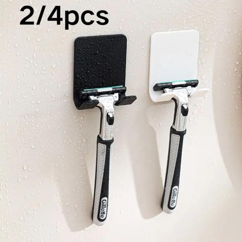 2PCS Adhesive Razor Holder Wall Mounted Bathroom For Shower Hook ...