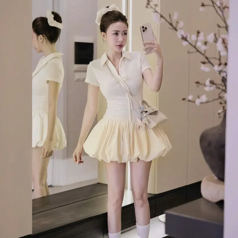 Đ POLO REN LỖ ĐÍNH NƠ TÙNG BÍ KÈM QUẦN  2 Size : S M