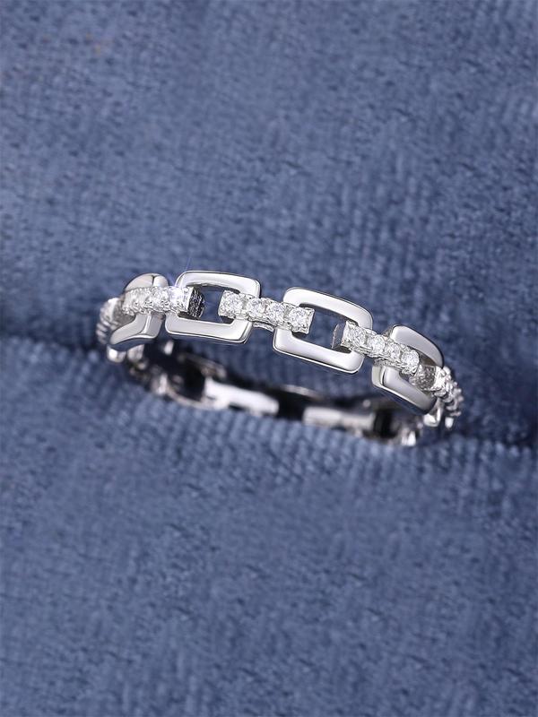 925 Sterling Silver Fashion Rhinestone Decorated Ring, Elegant Jewelry for Women, Fashion Jewelry for Party, Daily Clothing Decor, Trendy All-match & Exquisite Jewelry for Birthday Gift 4