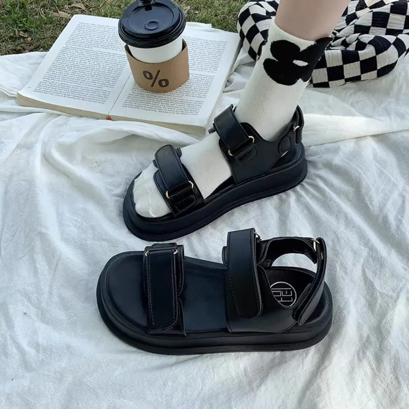 [NEW - HÀNG SẴN] GIÀY SANDAL NỮ VB 2QDAN  Đế Cao 4cm Hàn Quốc Xang đan thời trang mới hot có quai hậu đi học Shoes DéP 6