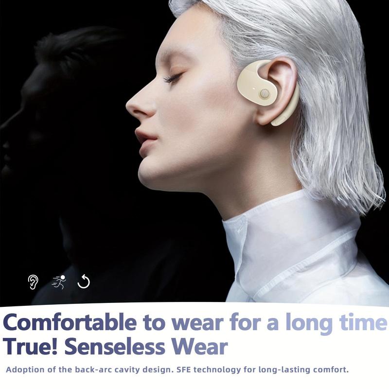 BT5.3 Wireless Headphones, Earhook Wireless Earbuds with ENC Microphone, Waterproof Noise Cancelling Headphones, Sports Earbuds for Running Workout 4