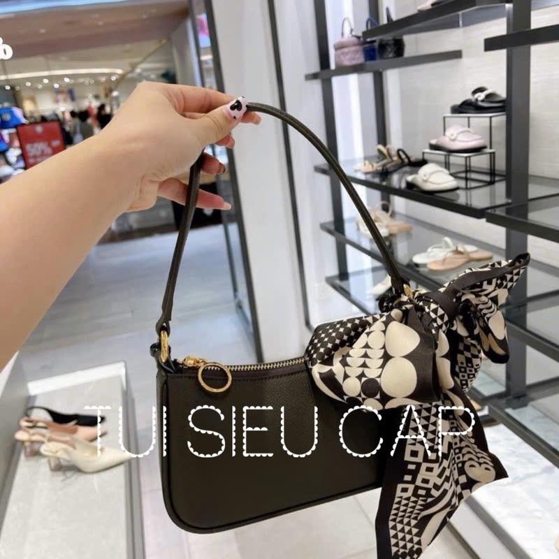 Túi Xách Nữ Leash Alcott Size 22 tặng kèm khăn kèm bộ 2 dây da đeo ngắn dài