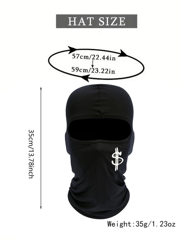 2 in 1 Dollar Sign Print Balaclava Face Mask, Breathable Sun Protection Face Cover, Outdoor Sports Cycling Face Mask for Men & Women, Protective Gear 1