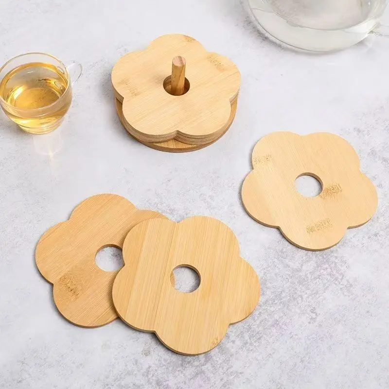 Đệm cách nhiệt, tự nhiên babmoo, placemat chịu nhiệt độ cao, miếng đệm chống bỏng sáng tạo cho gia đình, thích hợp cho bát, cốc và đĩa, miếng đệm bát, miếng đệm đĩa 6
