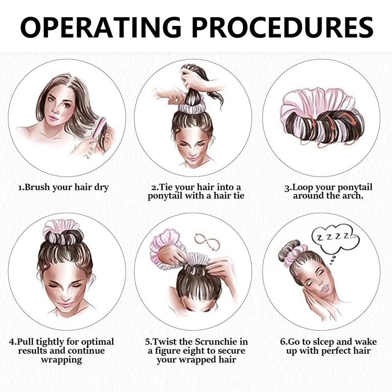 Multifunctional Heatless Curling Scrunchie, 1 Count Soft Heatless Curling Scrunchie, No Heat Curls for Long Hair, Hair Styling Accessories, Christmas Gift 3