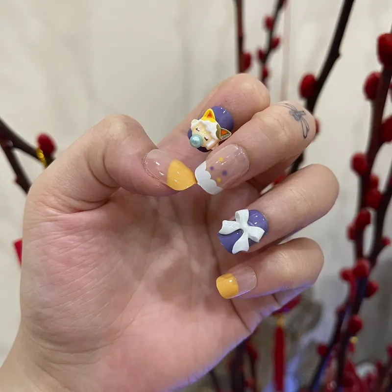 KODE C - KUKU PALSU 3D ISI 24PCS DENGAN LEM JELLY Art Nail 2