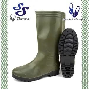 Sepatu Boot Tinggi Charlie SS Boots Hijau - Bot Boots Tinggi Petani Proyek Konstruksi PVC Anti Slip