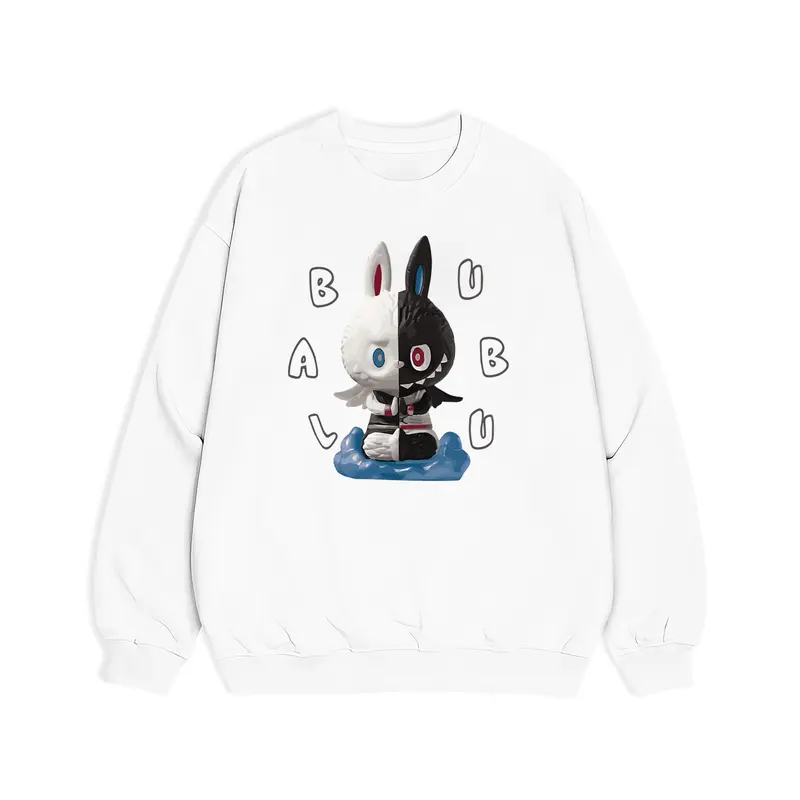 Lives - Áo Sweater Nỉ Bông Nam Nữ Trơn Form Rộng Cotton Unisex, Áo Khoác Hoodie Oversize Trend Thu Đông - Labubu TrainDra 3