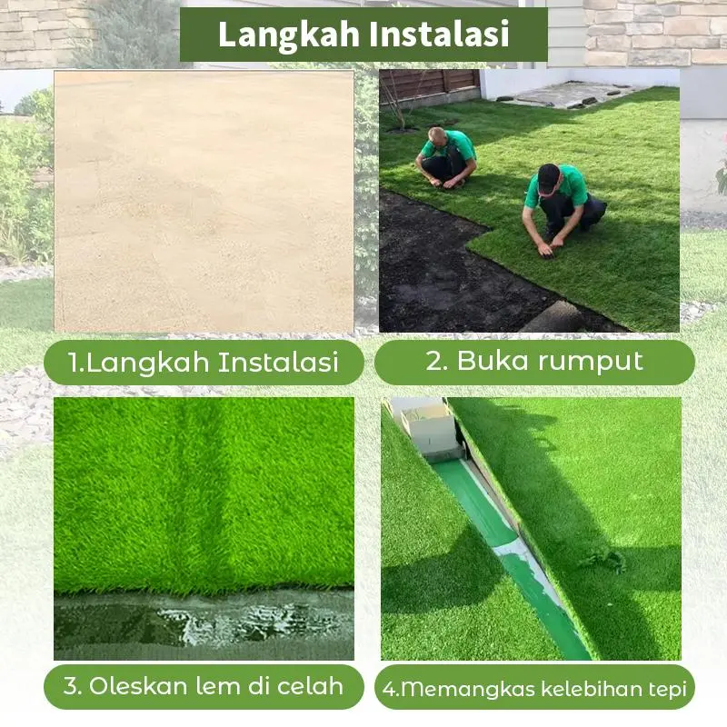 Rumput Sintetis -Sintetis Besar Swiss Tinggi -Tebal 3 cm/2,3 cm Inggris 1x2 M 99,9 % Rumput Primitif Terlihat Hijau rumput palsu lantai 5