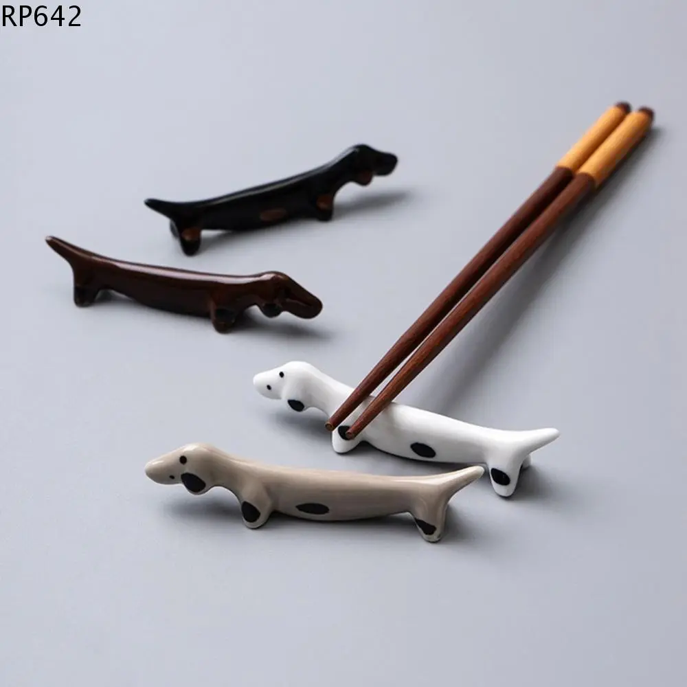 Giá Đỡ Đũa, Gốm Sứ Dễ Thương, Thiết Kế Dachshund Thanh Lịch, Giá Để Đũa Phục Vụ Ăn Tối, Giá Để Bộ Đồ Ăn, Thích Hợp Cho Nhà Hàng Và Nhà Bếp, RP642