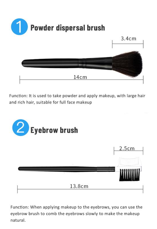 Product Introduction of [12 PSC Makeup Set ]1 Set Complete Makeup Cosmetic Kit 9 Color Eye Shadow Palette Highlighter Makeup+ Waterproof Eyeliner Pen + Powder Blusher + Waterproof Eyebrow Pencil + 7PC Makeup Brush Set Tools + Black Mascara 39