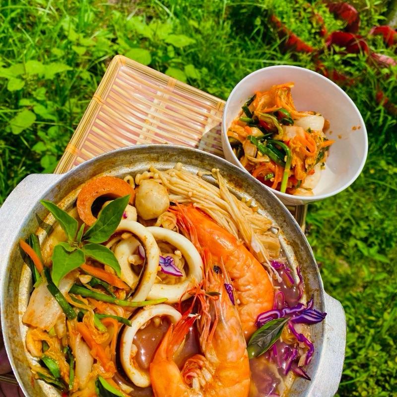 [KÈM SET TÁO KẸP SỮA  +KIMCHI+ ỚT CẤP ĐỘ+ MUỐI ỚT XANH ] COMBO 6 GÓI MÌ CAY TIỆN LỢI VỊ QUÁN ĐỘC QUYỀN NHASAN FOOD 4