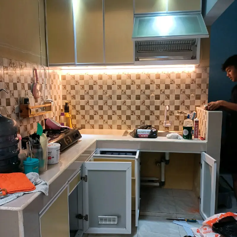 kitchen set aluminium alumunium anti rayap Minimalis Rak Furniture 0