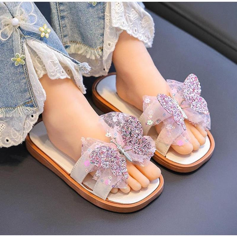 [3-10.tuổi] BM625 Dép lê gắn bướm siêu cute Size 26-35 mềm, êm nhẹ đáng yêu cho bé gái  BM107 dép lê, mềm, êm cho bé gái 7