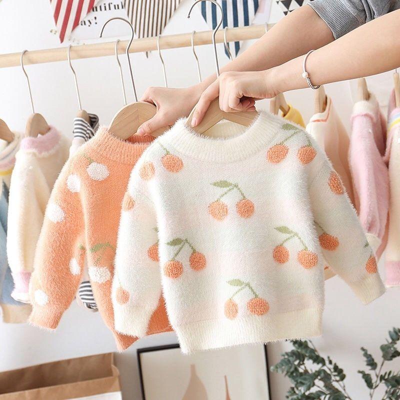 Product Introduction of Áo Len Trẻ Em Ấm Áp, Dành Cho Bé Gái, Cổ Tròn, Lót Lông Chồn, Dày Dặn, Thích Hợp Cho Mùa Thu Và Mùa Đông, Quần Áo Hàng Đầu Mới, 2024 4