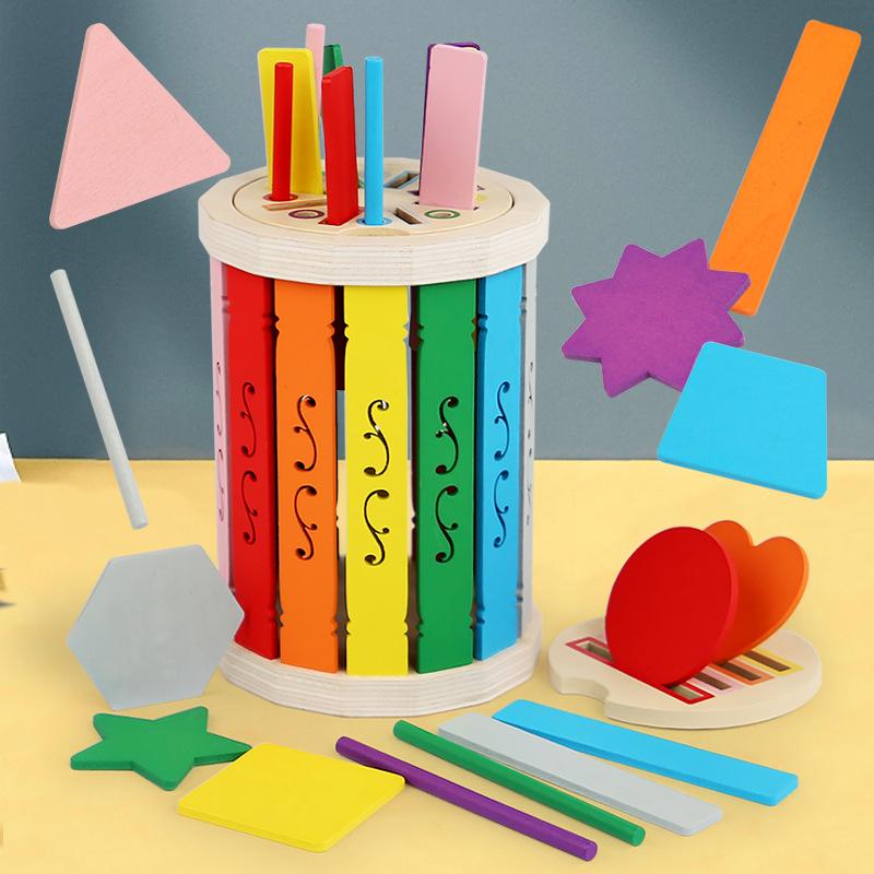 Shape Sort Bucket Montessori Children's Color Shape Sorting Bucket Baby Sorting Cup Fine ...
