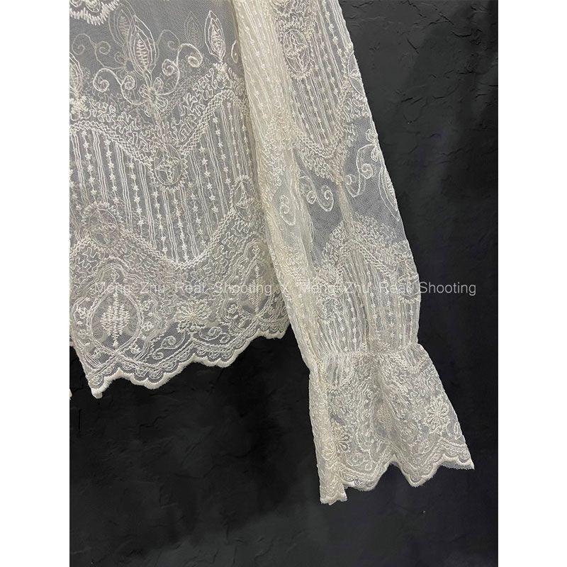 Áo Cardigan Phong Cách Châu Âu, Cao Cấp, Hàng Mới Về 2025, Cổ Chữ V, Chắp Vá Ren khoét Móc, Áo Khoác Sơ Mi, Dành Cho Nữ, Áo Cánh Mùa Đông Women Top 4