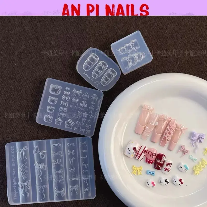 Khuôn Silicon làm Charm 3D, khuôn silicon làm Nơ 25 mẫu, khuôn làm hoa, thiên nga, khuôn sò An Pi Nails