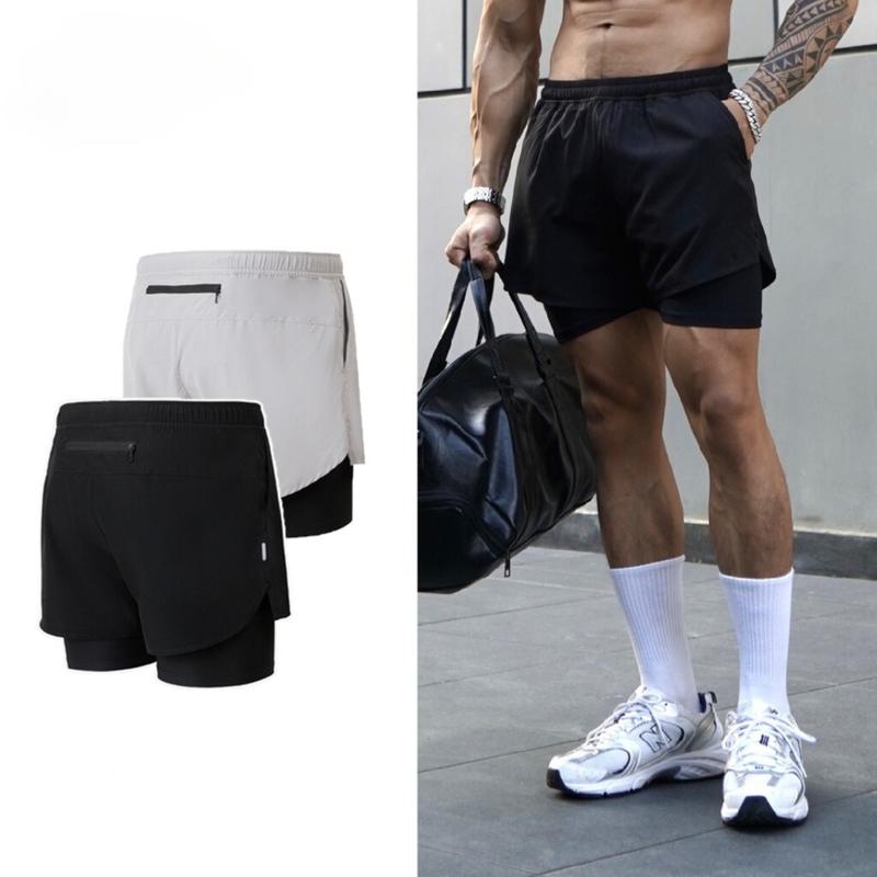 Quần Short Thể Thao Nam 2 Lớp Siêu Nhẹ, Mềm Mại Vận Động Gym, Chạy Bộ Thoải Mái - 5inch2lop