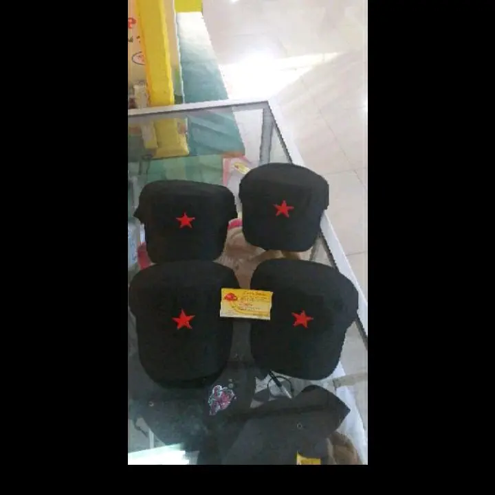 topi komando bordir bintang Topi Bisbol Kapas Blue 3