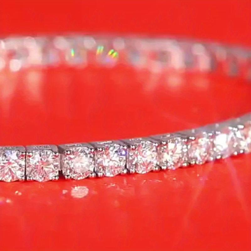 Product Introduction of 1 Carat Cool Silver Moissanite Diamond Tennis Bracelet, Carat Moissanite Diamond D Color (VVS1) 2