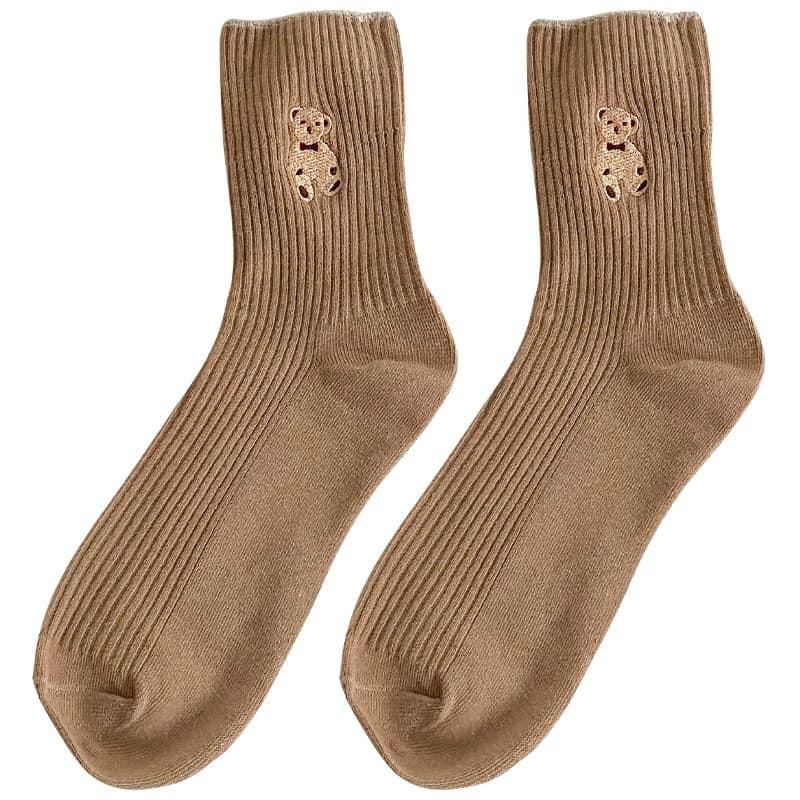 Product Introduction of Sét 5 đôi tất len tăm cổ cao in hình gấu 7