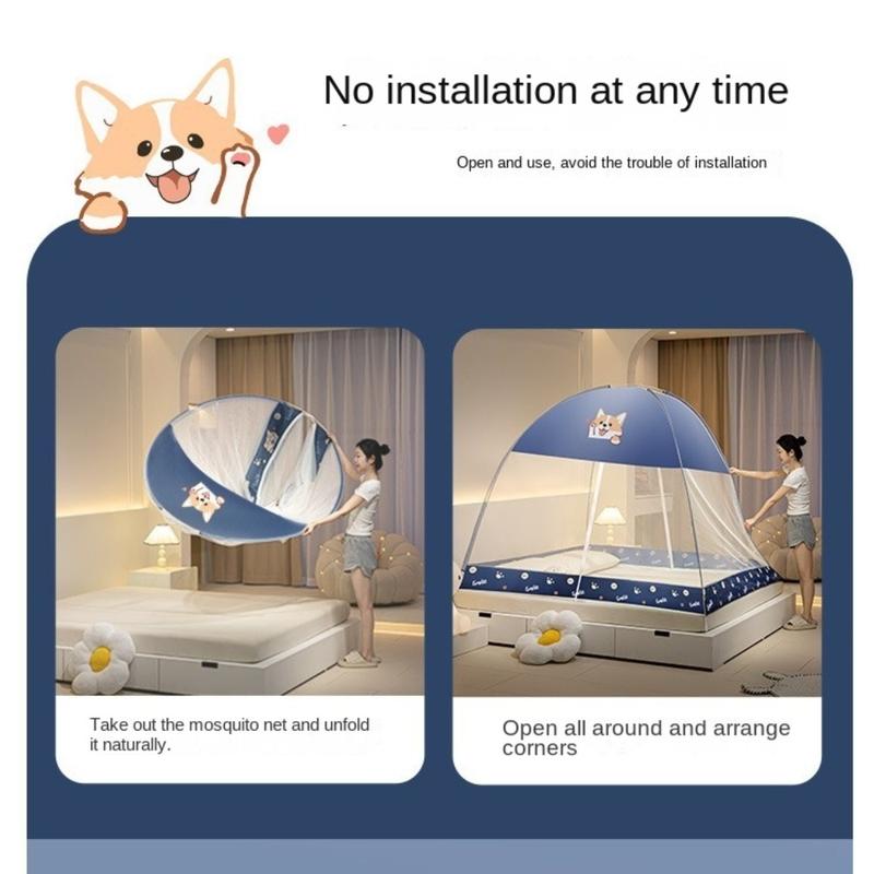 Product Introduction of Universal No installation Yurt Mosquito Net Pop-up Dual Door Folding Mosquito Net Fully Enclosed Anti-mosquito Bed Cover for Summer 17