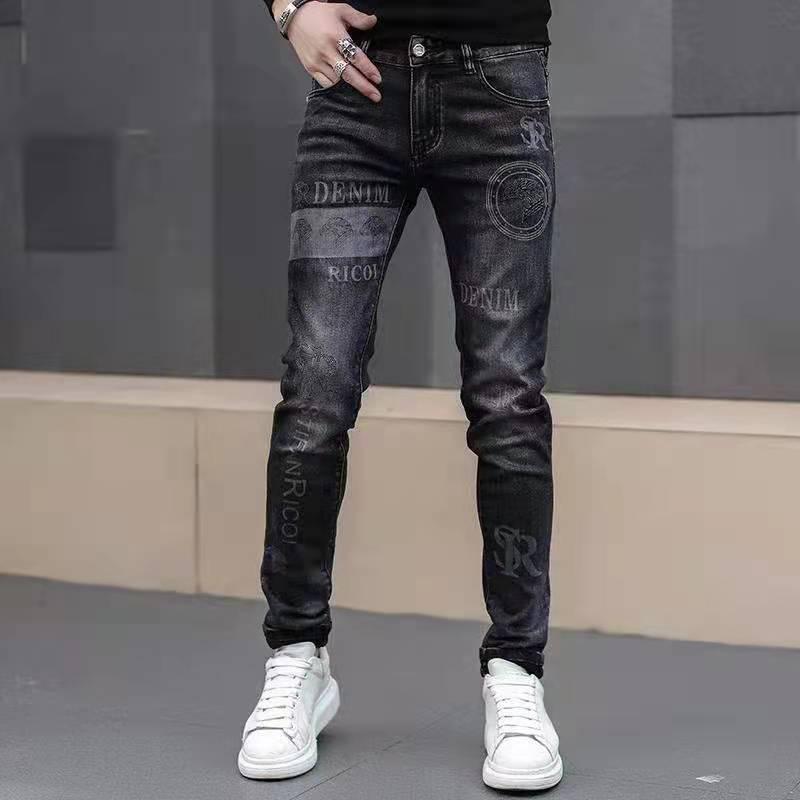 Product Introduction of Quần Jean Thêu Cho Nam, Bộ Sưu Tập Thu Đông 2021, Thời Trang Phong Cách Hàn Quốc, Quần Mỏng Dáng Ôm, Co Giãn, In Hình, Quần Thường Ngày 3