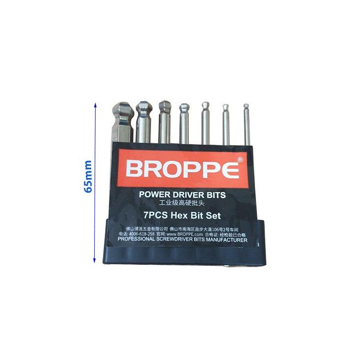 Mũi lục giác cho máy bắn vít. Bộ lục giác đầu bi đầy đủ kích thước hãng BROPPE cao cấp 3