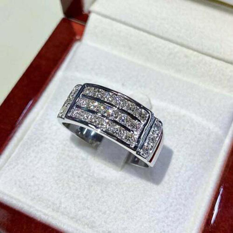 Product Introduction of Engagement Ring Full Bright White Cube New Trend Wedding Jewelry 2