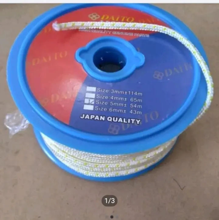 Tali engkol recoil stater 5mm mesin gx160/gx200/gx270/gx390( harga permeter) 0