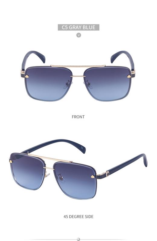 Product Introduction of Men's Glasses 2023 New Retro Metal Double Beam Sunglasses Square Frame Trimming Driving Sunglasses 19