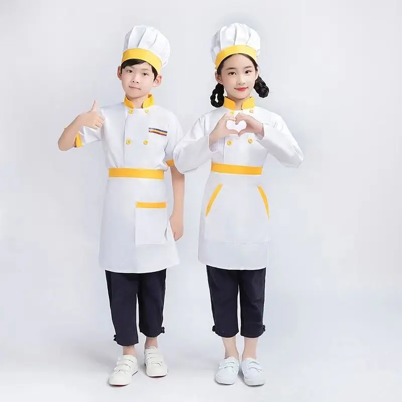 Quần Áo Đầu Bếp Trẻ Em, Bộ Đồ Đầu Bếp Tiểu Học, Quần Áo Đầu Bếp Mẫu Giáo Nhỏ, Quần Áo Biểu Diễn