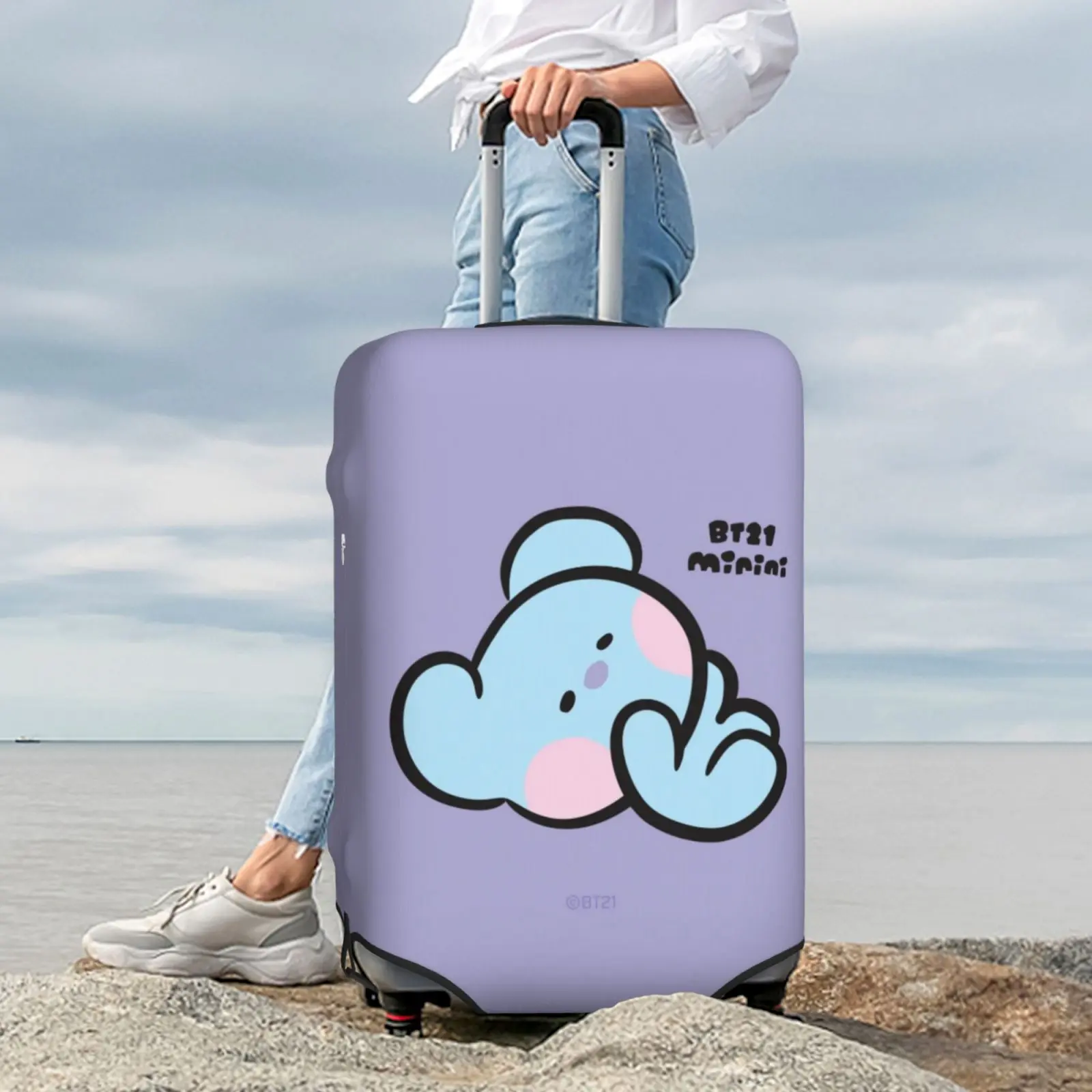BT21 Luggage Cover BTS Waterproof Dustproof Elastic Cover for