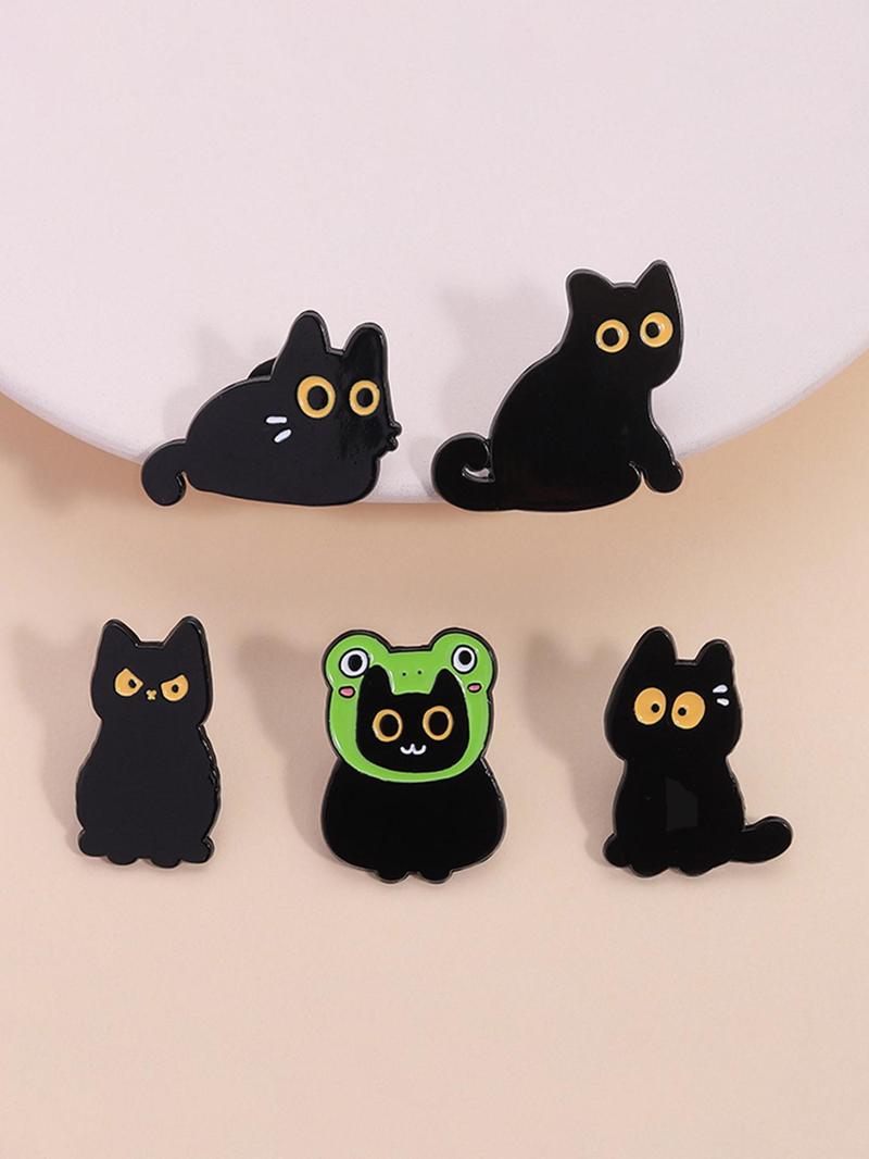 Product Introduction of Cute Cartoon Cat Design Brooch, Fashion Alloy Badge for Clothes, Hat, Backpack, Enamel Pin Suitable for Gift Giving 0