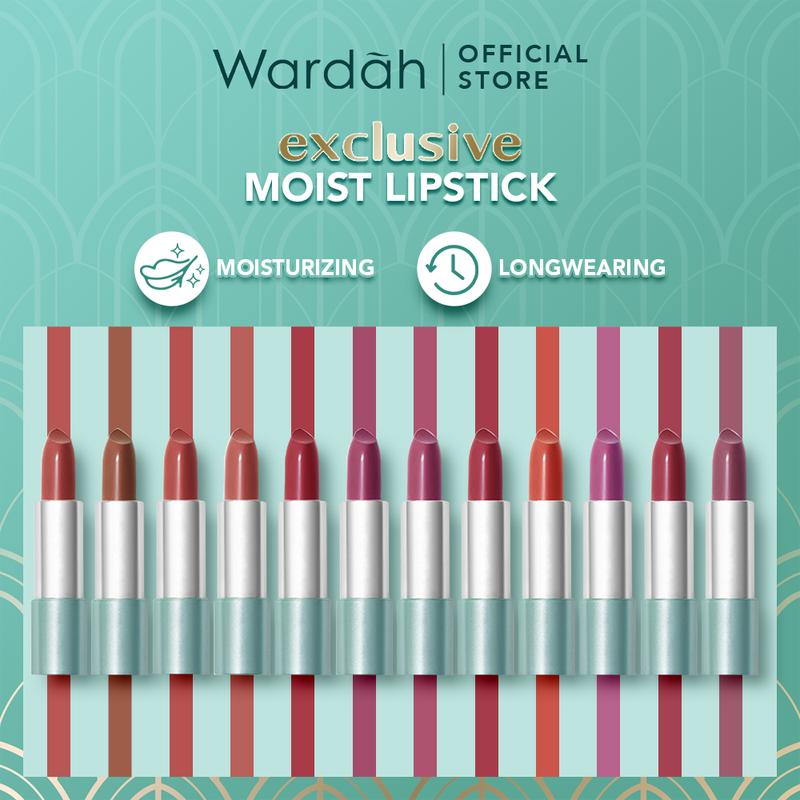 Wardah Exclusive Moist Lipstick - Warna Intense dengan Natural Moist dan Glossy Finish - Dilengkapi Vitamin E yang Melembabkan Bibir - Tekstur Halus 3