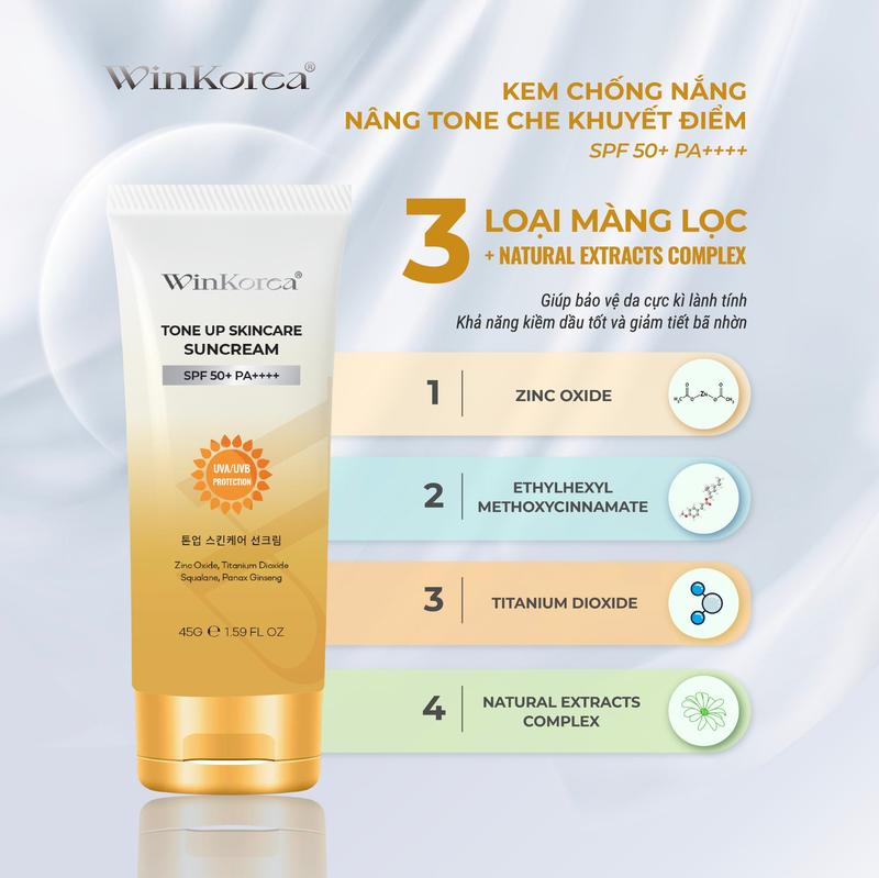 Product Introduction of Kem Chống Nắng Nâng Tone Kiềm Dầu Che Khuyết Điểm SPF 50 + PA ++++ Thương Hiệu : WinKorea Skincare Sunscreen Chăm Sóc Da Nữ Làm Đẹp Da 9