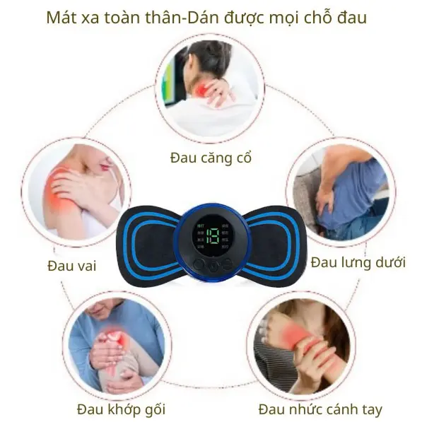 Miếng Dán Massage EMS Tích Hợp 6 Chế Độ - Đai Massage Vai Cổ Vai Gáy Hiệu Quả, Thư Giãn Cơ Máy Massage 3