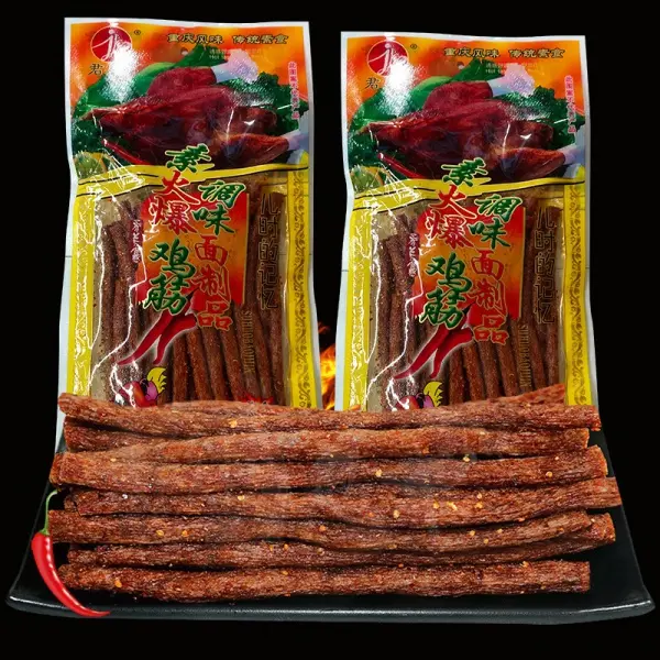Spicy Halal Seitan Spicy Strips Nostalgic Soy-Meat Snacks Instant Snacks