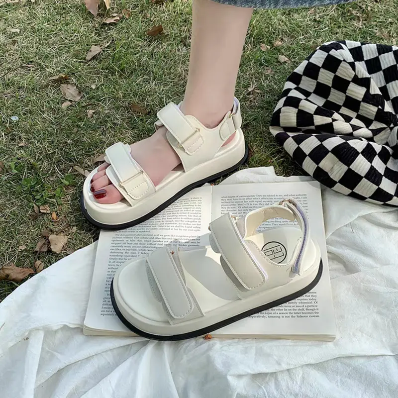 [NEW - HÀNG SẴN] GIÀY SANDAL NỮ VB 2QDAN  Đế Cao 4cm Hàn Quốc Xang đan thời trang mới hot có quai hậu đi học Shoes DéP 3