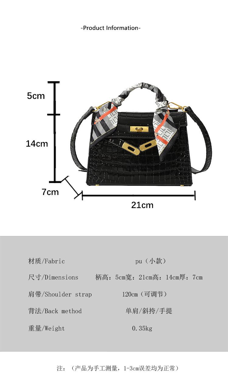 Product Introduction of Cross-Border Texture Kelly Bag 2025 Spring New Handbag Crocodile Pattern Shoulder Bag Retro All-Match Crossbody Women's Bag 2