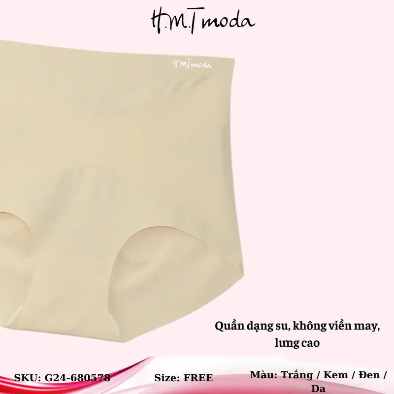 Quần lót nữ G24-680578 H.M.Tmoda dạng su, không đường may lưng cao 5