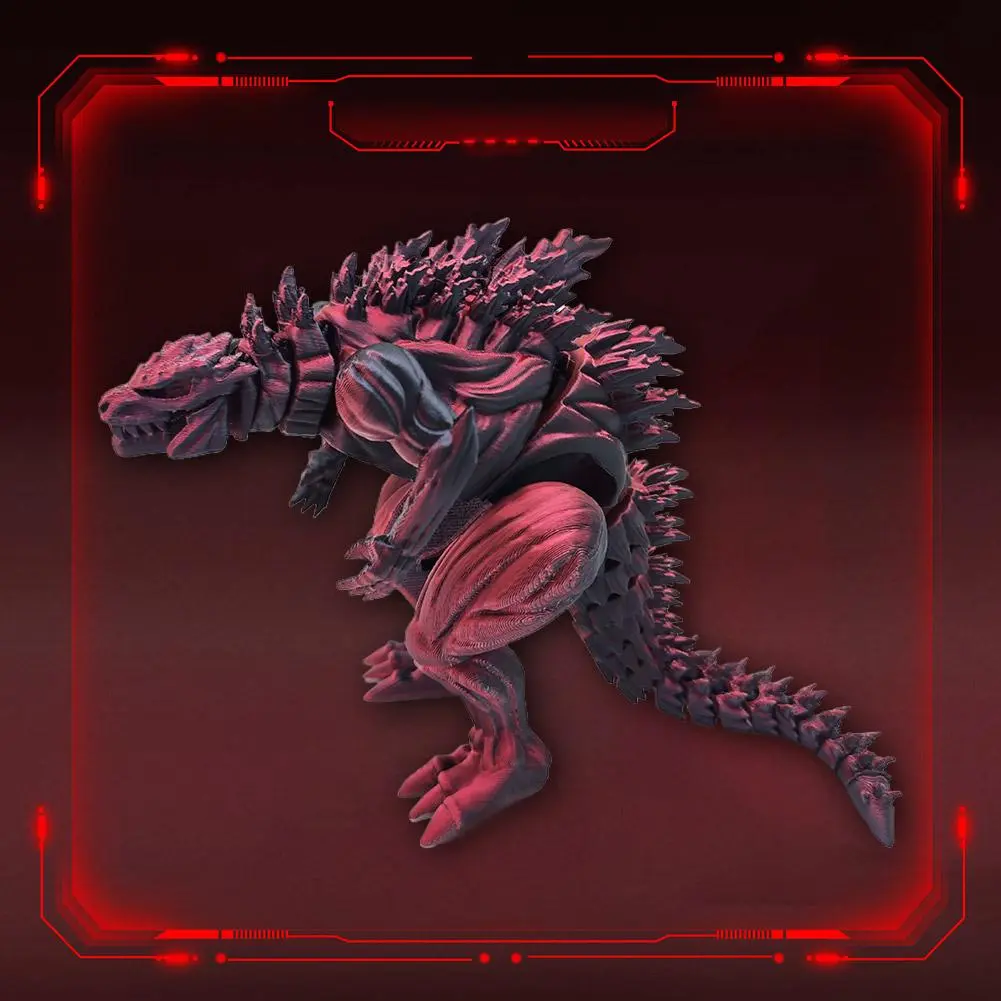 18cm 3D Printed Dinosaur Muscle Godzilla Toy Monster Creative Joint ...